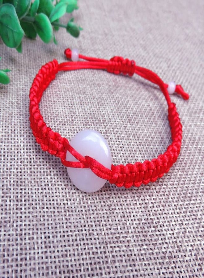 FORUBUS Green Jade Buddha Circle Red String Pendant Necklace - Chinese Traditional Amulet for Luck and Protection-3bracelets - Image 4